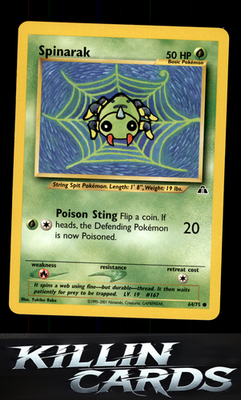 Spinarak 64/75 Pokemon Common Neo Discovery Card LP
