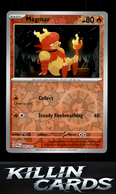 Reverse Holofoil Magmar 009/091 Pokemon Common SV: Paldean Fates Card NM