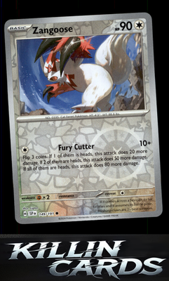 Reverse Holofoil Zangoose 149/191 Pokemon Common SV08: Surging Sparks Card NM