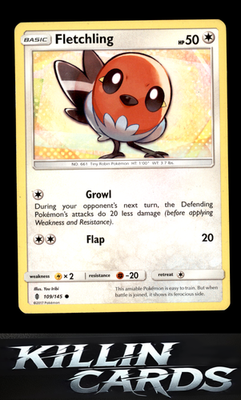 Fletchling 109/145 Pokemon Common SM - Guardians Rising Card LP