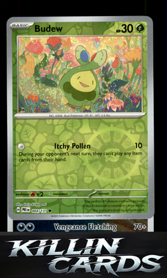 Reverse Holofoil Budew 004/131 Pokemon Common SV: Prismatic Evolutions Card NM