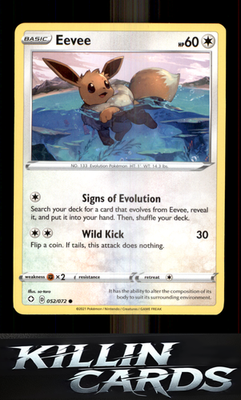 Eevee 052/072 Pokemon Common Shining Fates Card NM
