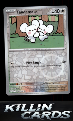 Reverse Holofoil Tandemaus 157/191 Pokemon Common SV08: Surging Sparks Card NM