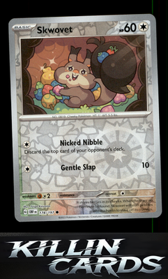Reverse Holofoil Skwovet 178/197 Pokemon Common SV03: Obsidian Flames Card NM