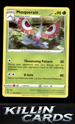 Masquerain 011/192 Pokemon Uncommon SWSH02: Rebel Clash Card NM