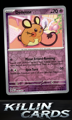 Reverse Holofoil Dedenne 036/091 Pokemon Common SV: Paldean Fates Card NM