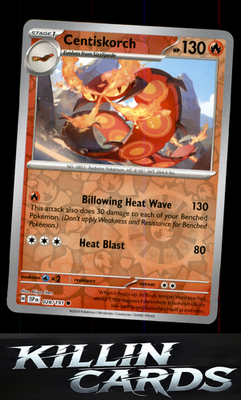 Reverse Holofoil Centiskorch 028/191 Pokemon Common SV08: Surging Sparks Card NM