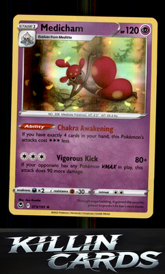 Medicham 073/195 Pokemon Holo Rare SWSH12: Silver Tempest Card NM