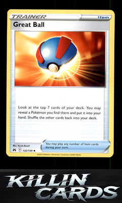 Great Ball 132/159 Pokemon Uncommon SWSH: Crown Zenith Card NM