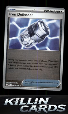 Reverse Holofoil Iron Defender 118/132 Pokemon Uncommon ME01: Mega Evolution Car