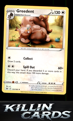 Greedent 151/196 Pokemon Rare SWSH11: Lost Origin Card NM
