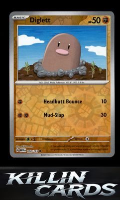 Reverse Holofoil Diglett 050/165 Pokemon Common SV: Scarlet & Violet 151 Card NM