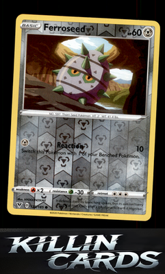 Reverse Holofoil Ferroseed 123/185 Pokemon Common SWSH04: Vivid Voltage Card NM