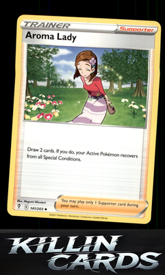 Aroma Lady 141/203 Pokemon Uncommon SWSH07: Evolving Skies Card NM
