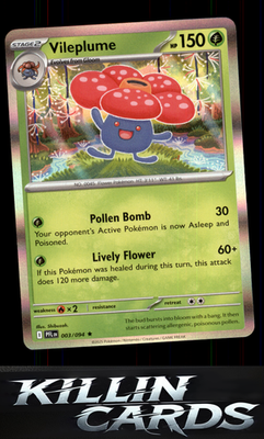 Vileplume 003/094 Pokemon Rare ME02: Phantasmal Flames Card NM
