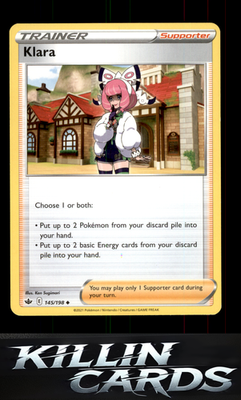 Klara 145/198 Pokemon Uncommon SWSH06: Chilling Reign Card LP
