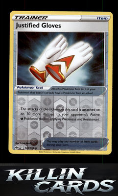 Reverse Holofoil Justified Gloves 143/198 Pokemon Uncommon SWSH06: Chilling Reig