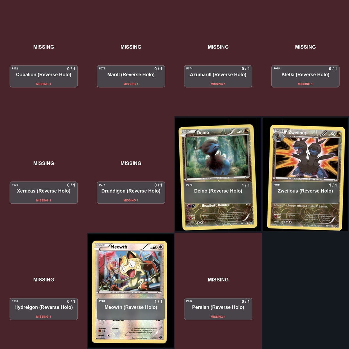 Pokemon TCG XY - Steam Siege Reverse Holo Master Set 33 Reverse Holo Card
