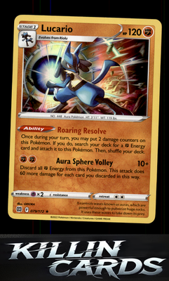 Lucario 079/172 Pokemon Holo Rare SWSH09: Brilliant Stars Card NM