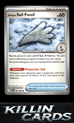 Antique Sail Fossil 069/088 Pokemon Common ME03: Perfect Order Card NM
