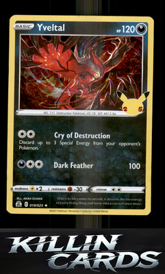 Yveltal 019/025 Pokemon Holo Rare Celebrations Card NM