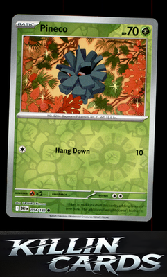 Reverse Holofoil Pineco 004/182 Pokemon Common SV10: Destined Rivals Card NM