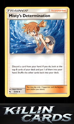 Misty's Determination 62/68 Pokemon Uncommon Hidden Fates Card NM