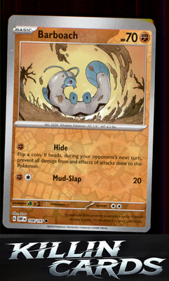 Reverse Holofoil Barboach 108/197 Pokemon Common SV03: Obsidian Flames Card NM