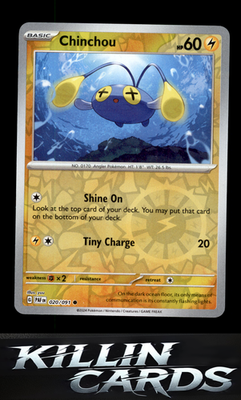 Reverse Holofoil Chinchou 020/091 Pokemon Common SV: Paldean Fates Card NM