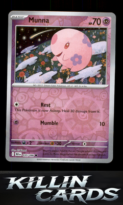 Reverse Holofoil Munna 035/086 Pokemon Common SV: Black Bolt Card NM