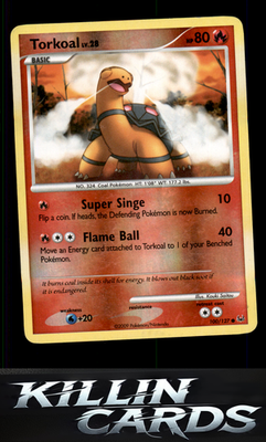 Reverse Holofoil Torkoal 100/127 Pokemon Common Platinum Card LP