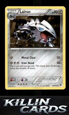 Lairon 58/101 Pokemon Uncommon Plasma Blast Card NM