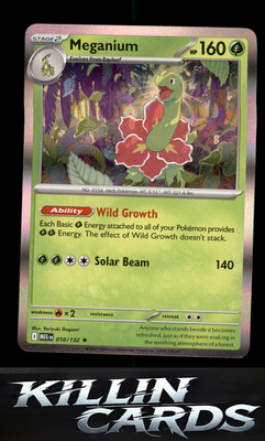 Meganium 010/132 Pokemon Rare ME01: Mega Evolution Card NM