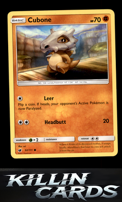 Cubone 52/111 Pokemon Common SM - Crimson Invasion Card LP