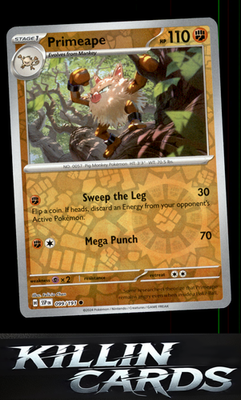 Reverse Holofoil Primeape 099/191 Pokemon Common SV08: Surging Sparks Card NM