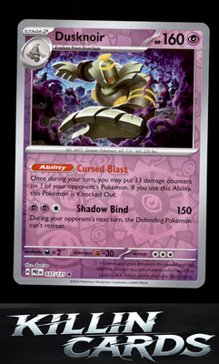Reverse Holofoil Dusknoir 037/131 Pokemon Rare SV: Prismatic Evolutions Card NM