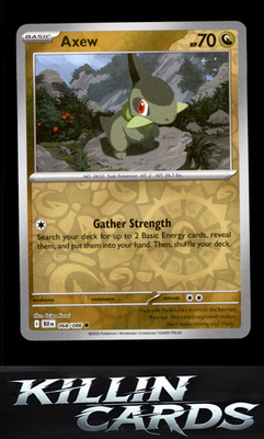 Reverse Holofoil Axew 068/086 Pokemon Common SV: Black Bolt Card NM