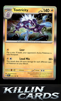 Toxtricity 072/197 Pokemon Rare SV03: Obsidian Flames Card NM