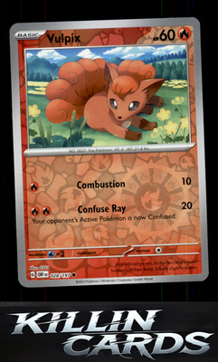 Reverse Holofoil Vulpix 028/197 Pokemon Common SV03: Obsidian Flames Card NM