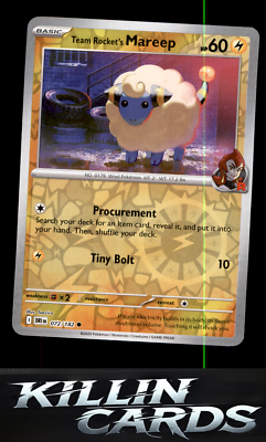 Reverse Holofoil Team Rocket's Mareep 072/182 Common SV10: Destined Rivals NM