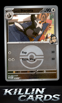 Reverse Holofoil Larry's Staravia (Poke Ball) 169/217 Pokemon Uncommon ME: Ascen