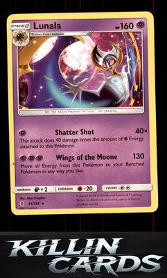Lunala 61/145 Pokemon Rare SM - Guardians Rising Card NM