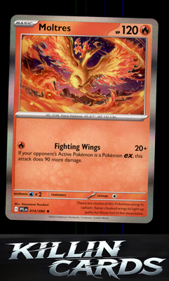 Moltres 014/094 Pokemon Holo Rare ME02: Phantasmal Flames Card NM