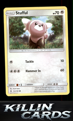 Stufful 112/145 Pokemon Common SM - Guardians Rising Card NM