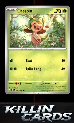 Chespin - 005/086 005/086 Pokemon Common ME04: Chaos Rising Card NM