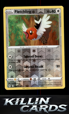Reverse Holofoil Fletchling 138/203 Pokemon Common SWSH07: Evolving Skies Card N