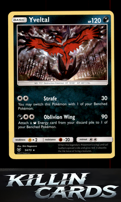 Yveltal 54/73 Pokemon Holo Rare Shining Legends Card LP