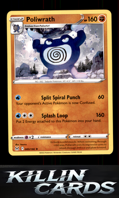Poliwrath 085/196 Pokemon Rare SWSH11: Lost Origin Card NM
