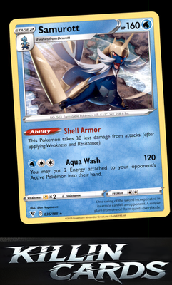 Samurott 035/185 Pokemon Rare SWSH04: Vivid Voltage Card NM