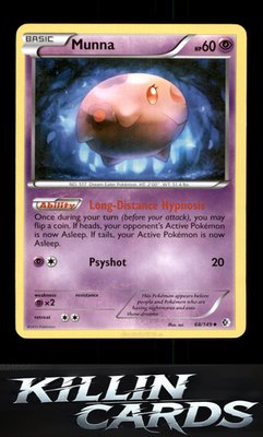 Munna 68/149 Pokemon Uncommon Boundaries Crossed Card NM
